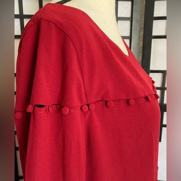 NWT Laundry By SHELLI  SEGAL  Red Sheath Dress Sz‎ 10 - Picture 8 of 12